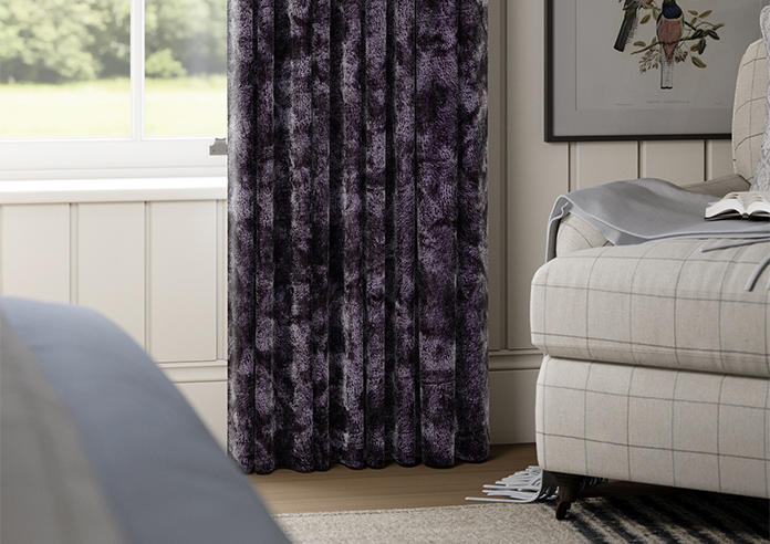 Cyrus Crushed Velvet, Deep Purple - Made to Measure Curtains - Image 5